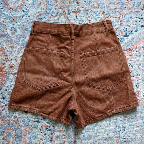 SHEIN Brown Denim High Rise Shorts - Picture 2 of 4